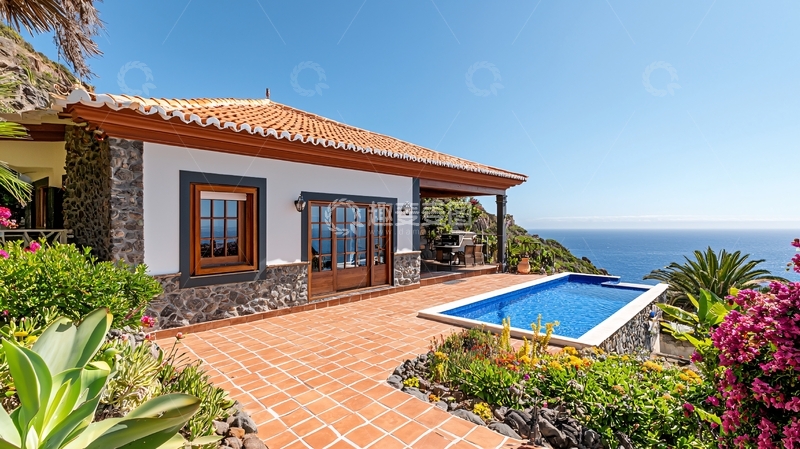 高清大图下载【趣麦麦图】海景别墅泳池