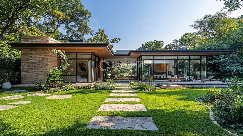 高清大图下载【趣麦麦图】现代风格别墅庭院