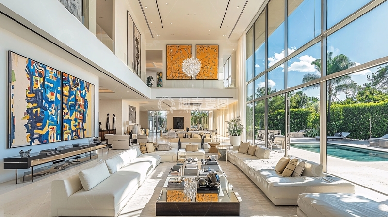 高清大图下载【趣麦麦图】现代极简风格豪宅客厅