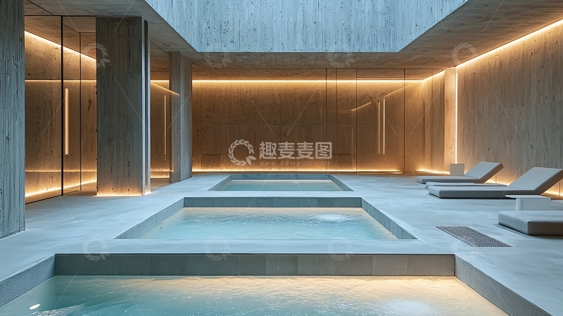 高清大图下载【趣麦麦图】现代简约室内泳池设计