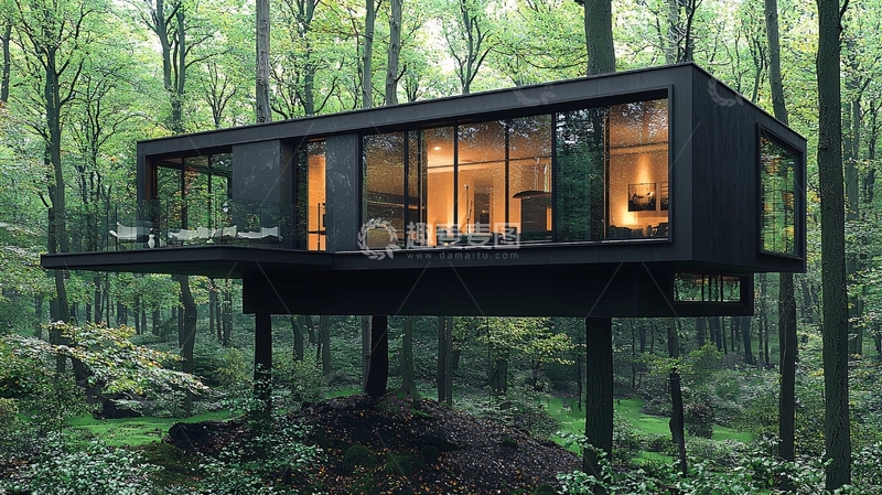 高清大图下载【趣麦麦图】森林树屋