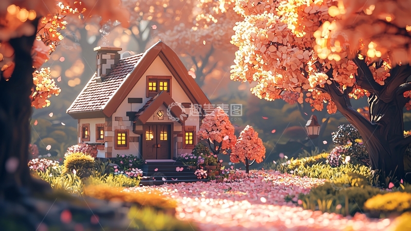 高清大图下载【趣麦麦图】秋日童话小屋