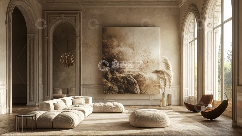 高清大图下载【趣麦麦图】极简高级轻奢客厅