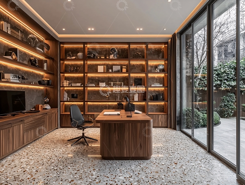 高清大图下载【趣麦麦图】高端现代书房设计