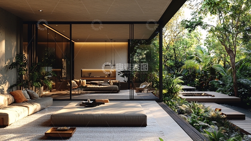 高清大图下载【趣麦麦图】现代简约庭院别墅