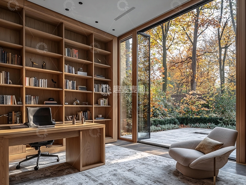 高清大图下载【趣麦麦图】现代简约书房设计