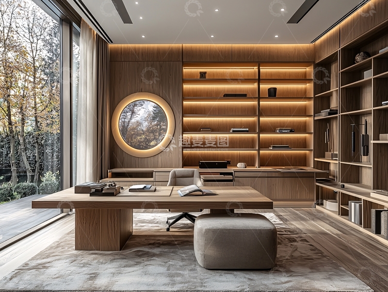 高清大图下载【趣麦麦图】现代轻奢书房设计