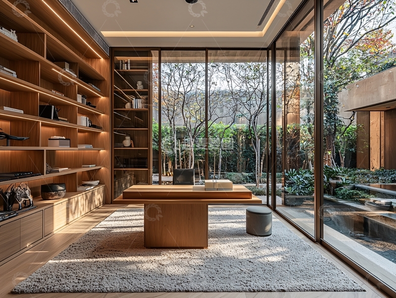 高清大图下载【趣麦麦图】现代简约书房设计