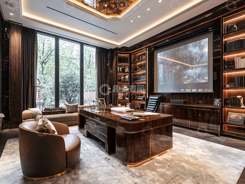 高清大图下载【趣麦麦图】高端奢华书房