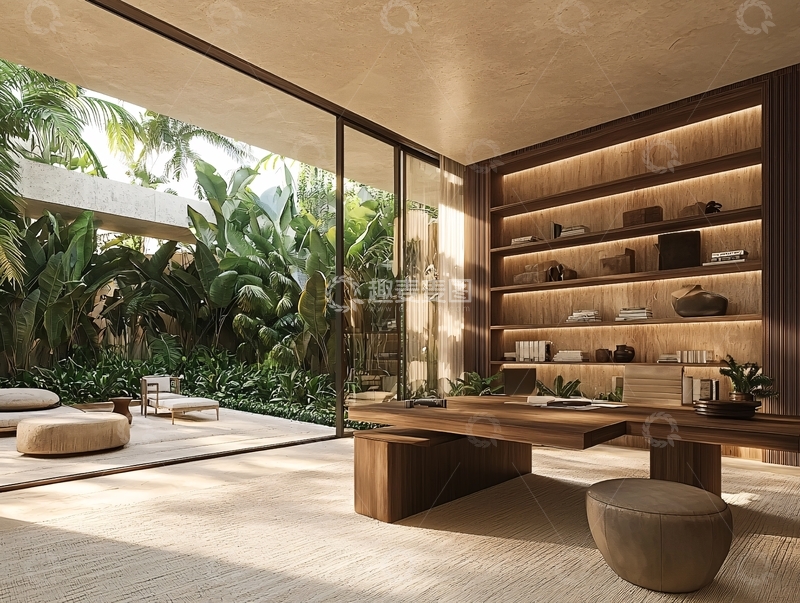 高清大图下载【趣麦麦图】现代简约书房设计
