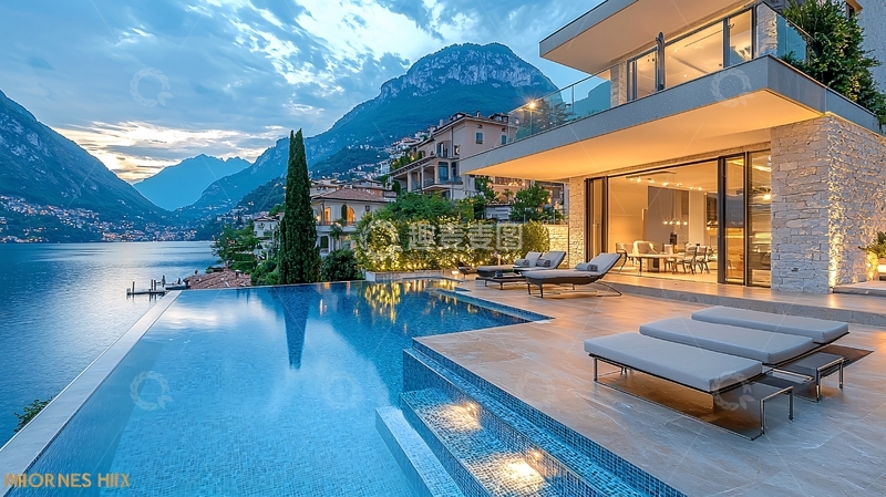 高清大图下载【趣麦麦图】湖景别墅