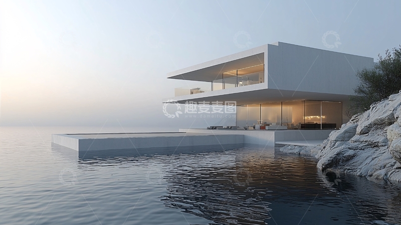 高清大图下载【趣麦麦图】极简现代海景别墅