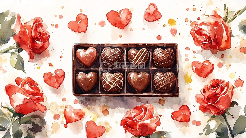 高清大图下载【趣麦麦图】心形巧克力礼盒