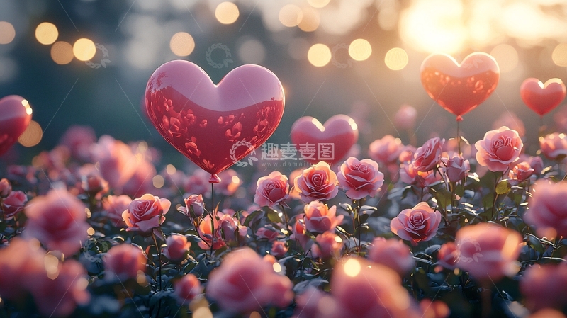 高清大图下载【趣麦麦图】爱心气球
