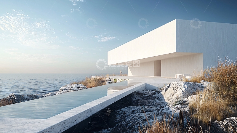 高清大图下载【趣麦麦图】海边白色现代建筑