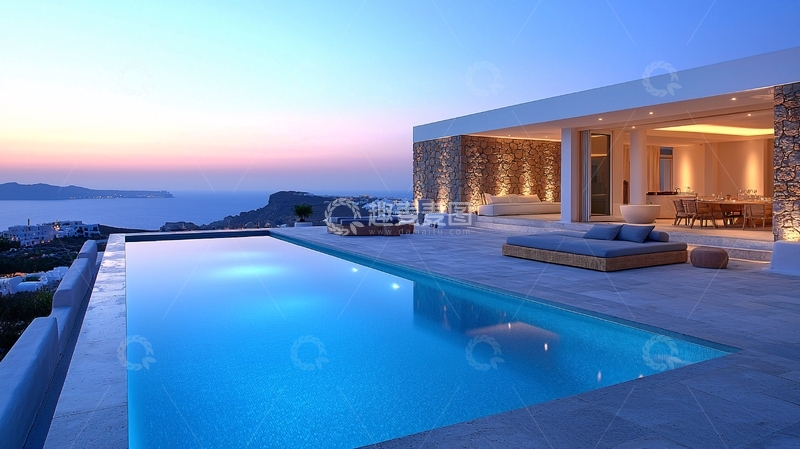 高清大图下载【趣麦麦图】海景泳池别墅