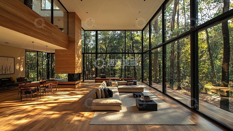 高清大图下载【趣麦麦图】现代简约落地窗别墅
