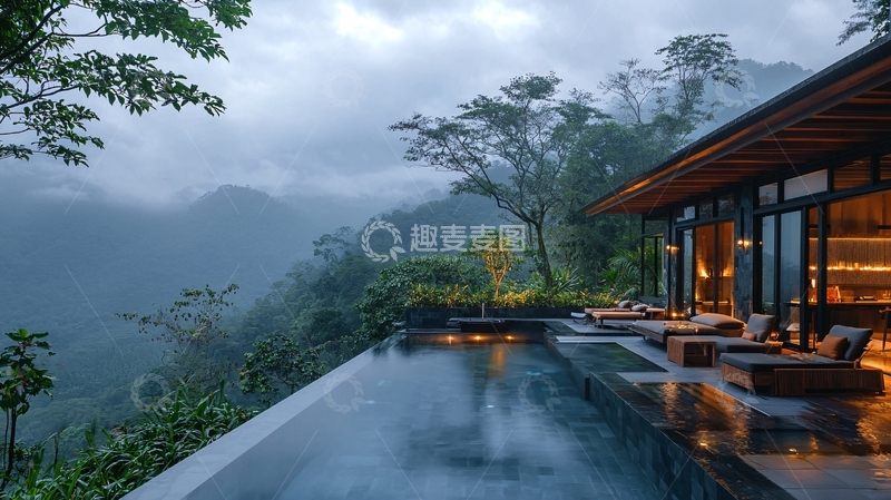 高清大图下载【趣麦麦图】山景无边泳池别墅