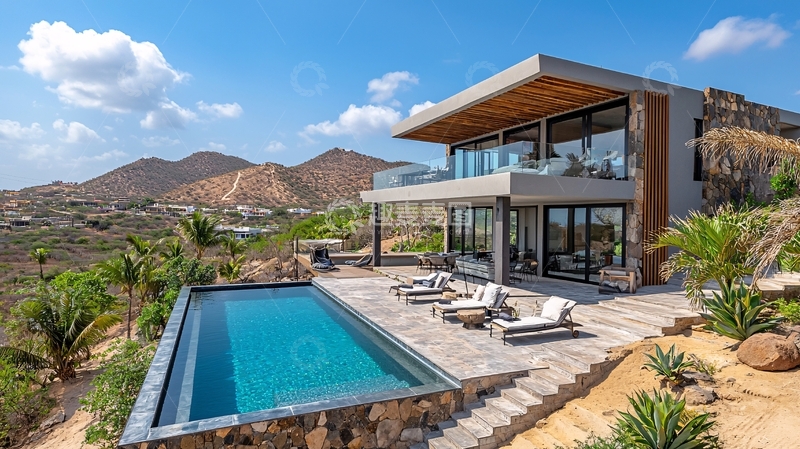 高清大图下载【趣麦麦图】山景别墅泳池