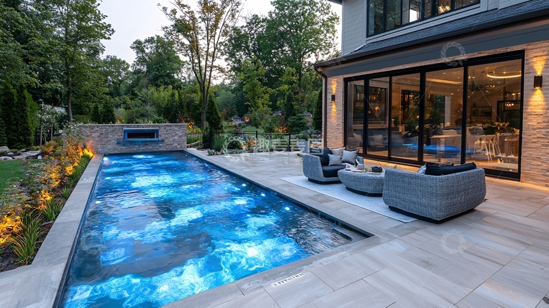 高清大图下载【趣麦麦图】现代别墅泳池景观