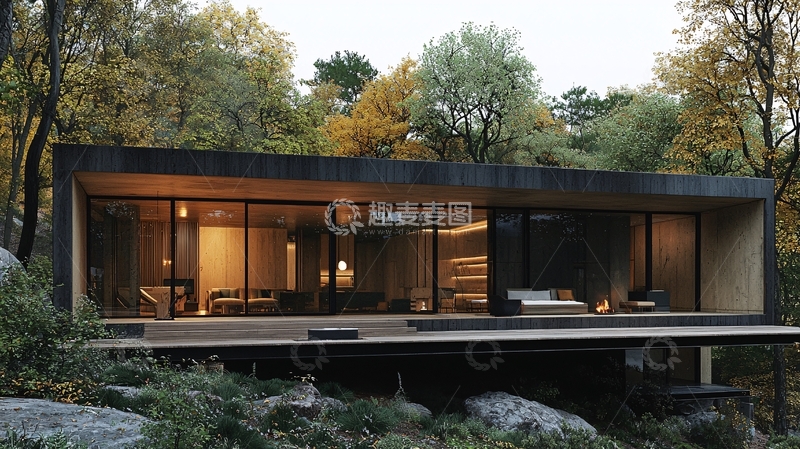 高清大图下载【趣麦麦图】森林系现代简约住宅