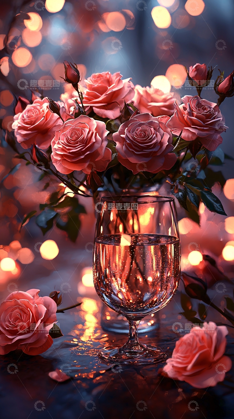 高清大图下载【趣麦麦图】粉色玫瑰花束