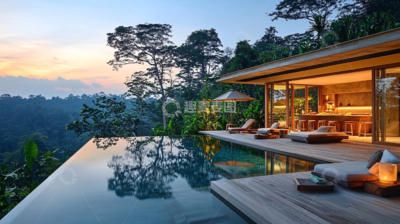 高清大图下载【趣麦麦图】山顶无边泳池别墅