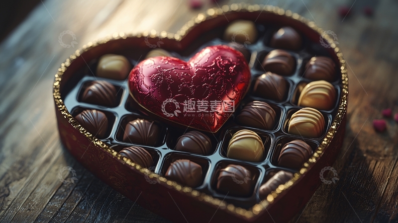 高清大图下载【趣麦麦图】心形巧克力礼盒