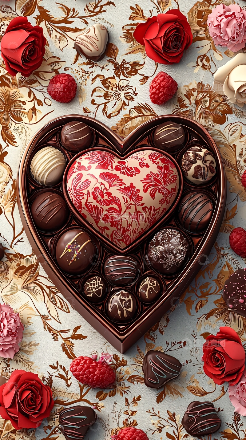 高清大图下载【趣麦麦图】爱心巧克力礼盒