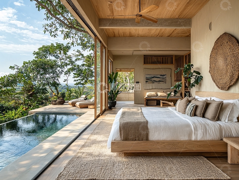 高清大图下载【趣麦麦图】私人泳池卧室景观