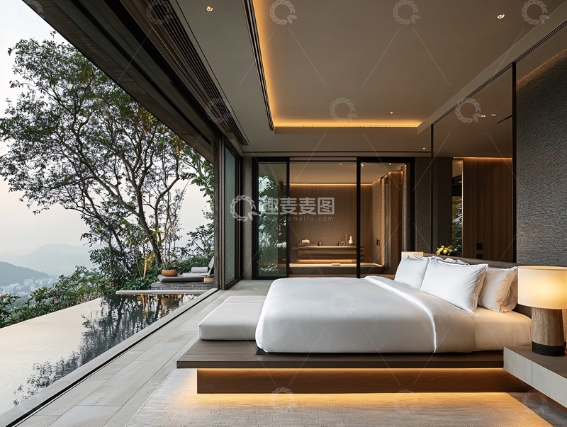 高清大图下载【趣麦麦图】极简现代酒店套房