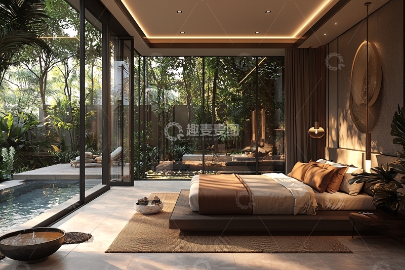 高清大图下载【趣麦麦图】现代简约别墅卧室