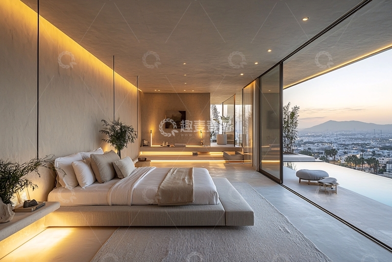 高清大图下载【趣麦麦图】现代极简卧室景观