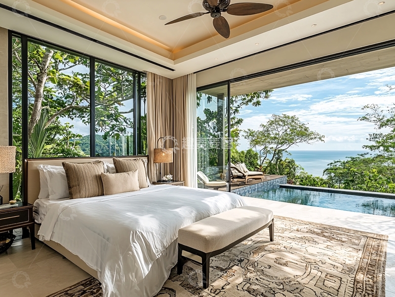 高清大图下载【趣麦麦图】海景别墅卧室私家泳池