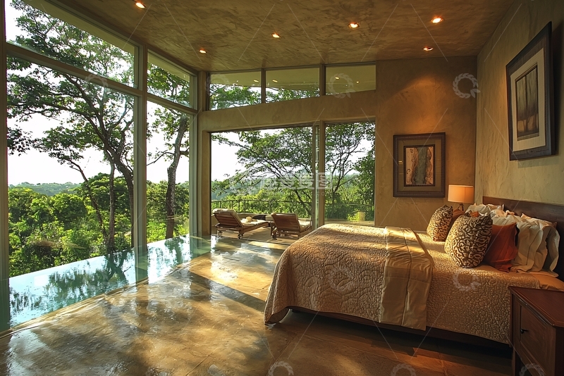 高清大图下载【趣麦麦图】落地窗卧室景观