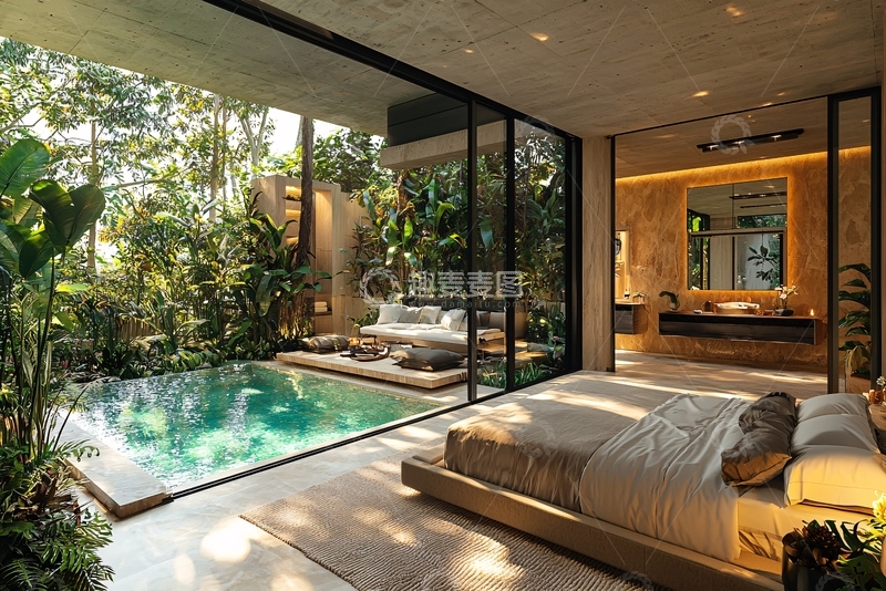 高清大图下载【趣麦麦图】卧室泳池景观