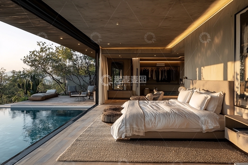 高清大图下载【趣麦麦图】现代极简卧室景观