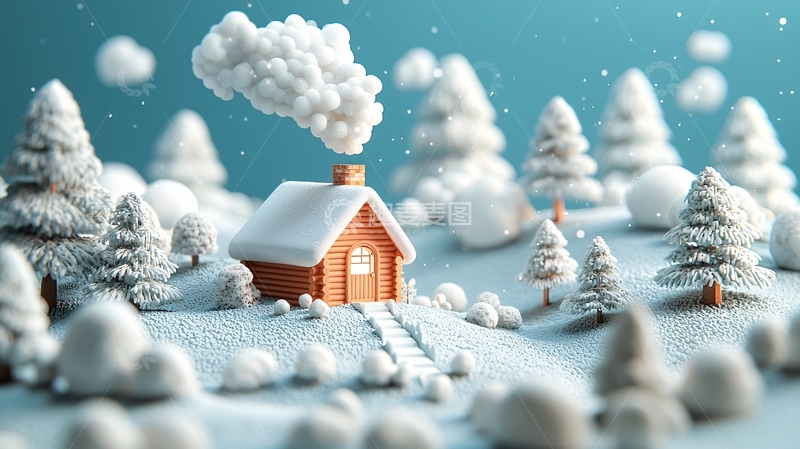 高清大图下载【趣麦麦图】冬季小屋