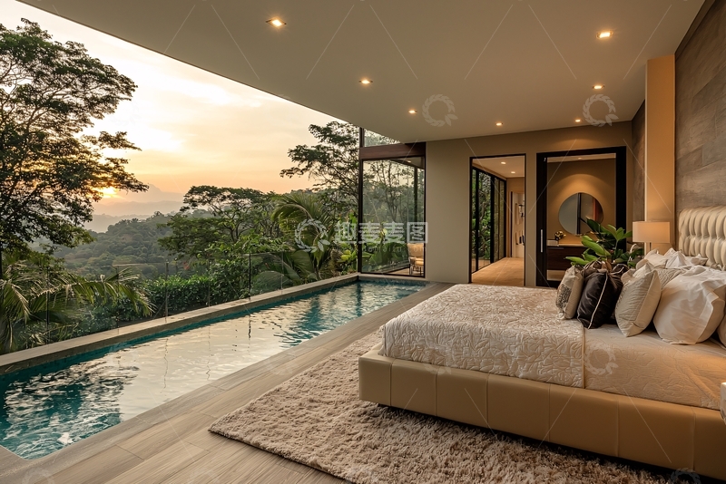 高清大图下载【趣麦麦图】卧室泳池景观