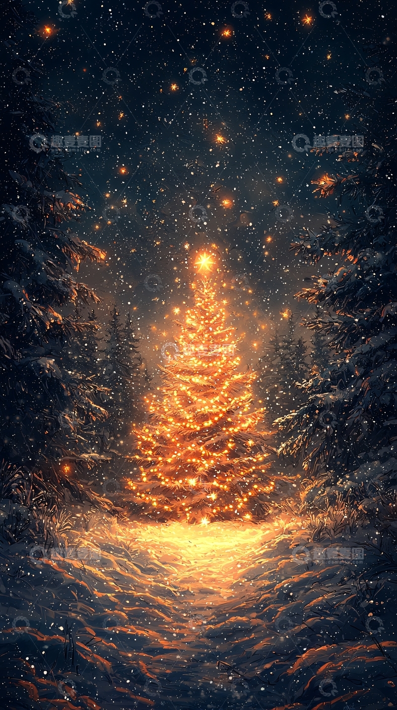 高清大图下载【趣麦麦图】梦幻圣诞树12