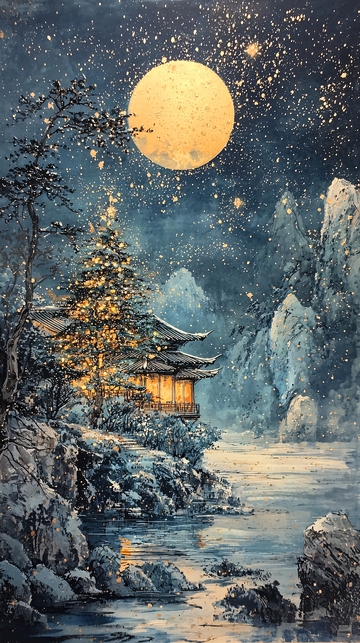 冬夜雪景