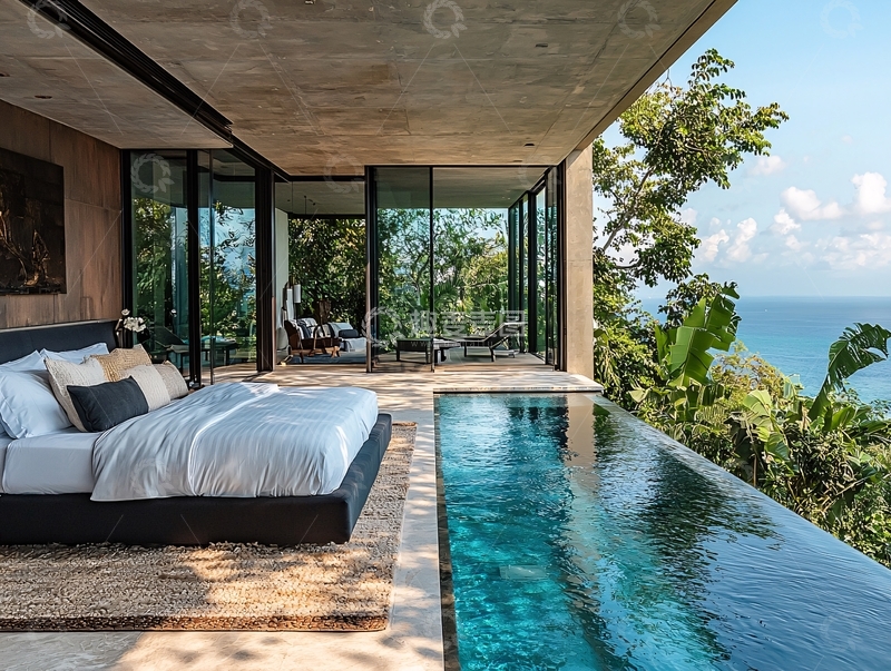 高清大图下载【趣麦麦图】悬崖边泳池别墅