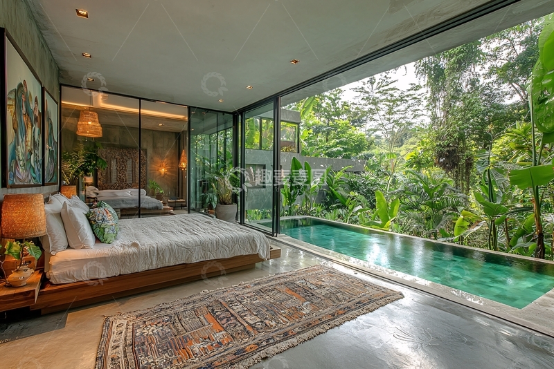 高清大图下载【趣麦麦图】私家泳池卧室景观