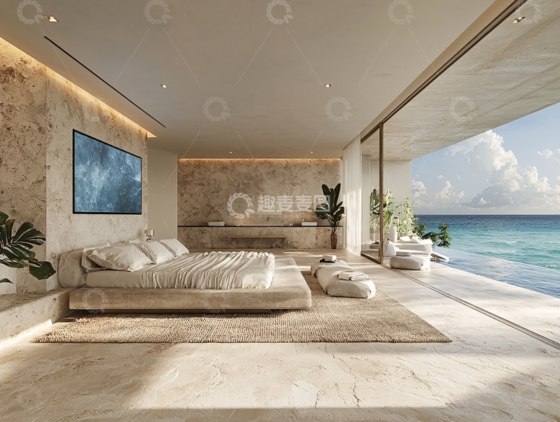 高清大图下载【趣麦麦图】海景卧室现代简约设计