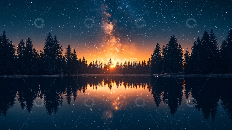 高清大图下载【趣麦麦图】星空倒影