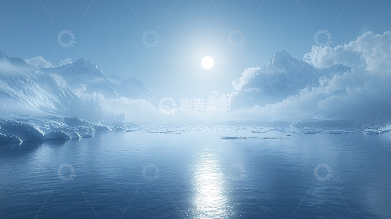 高清大图下载【趣麦麦图】极地冰川梦幻景象