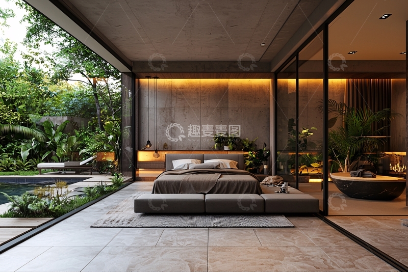 高清大图下载【趣麦麦图】现代极简卧室设计