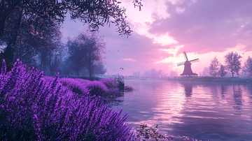 梦幻薰衣草田园风光