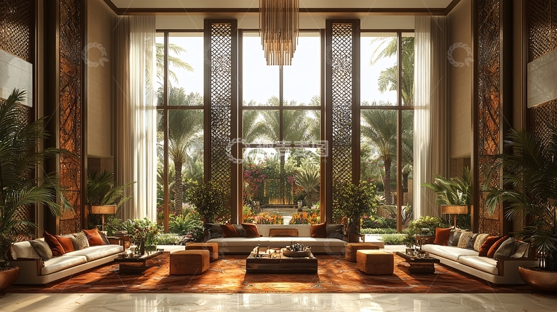 高清大图下载【趣麦麦图】奢华酒店大堂景观图