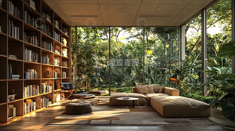高清大图下载【趣麦麦图】现代简约图书馆设计